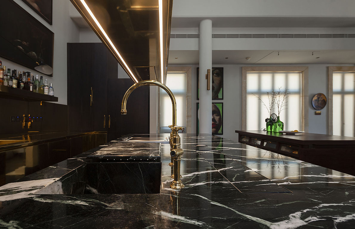 sophisticated verde verias green marble kitchen countertop