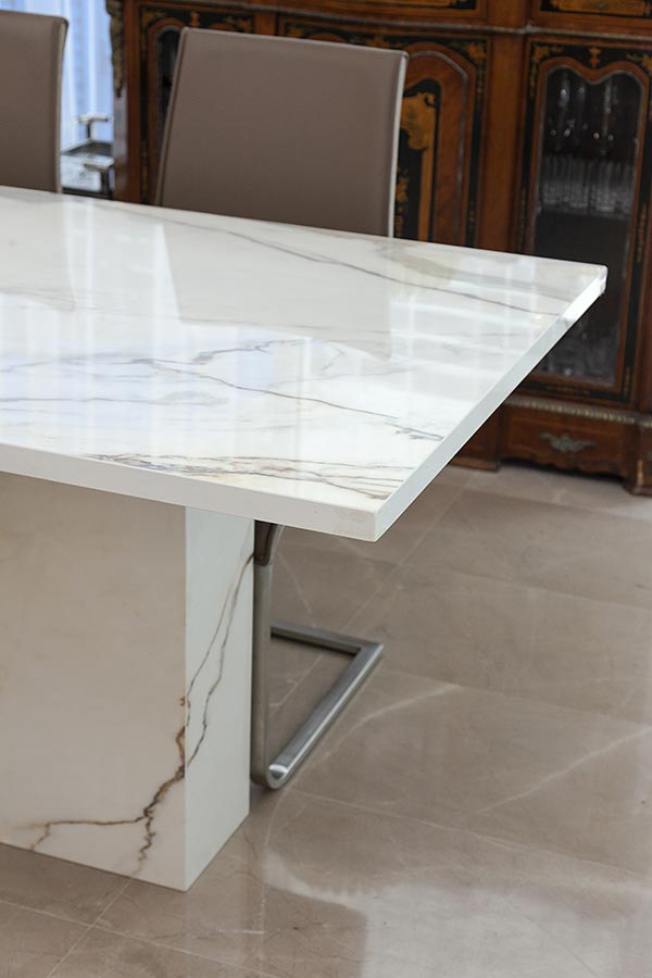 Custom white marble table