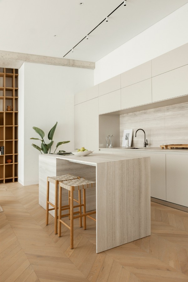 Travertine marble kitchen