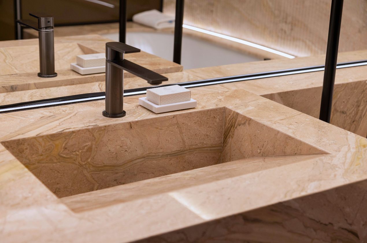Daino reale marble washbasin bespoke Daino reale marble washbasin bespoke