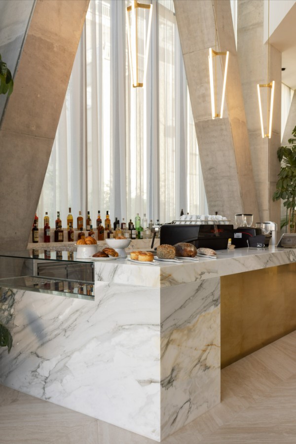 luxurious calacatta oro marble custom bar